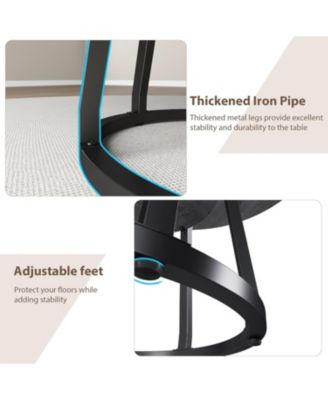 47 in" Round Dining Table for 4, Farmhouse Dining Room Circle Dinner Table,Space Saving Wood Kitchen & Dining Room Furniture