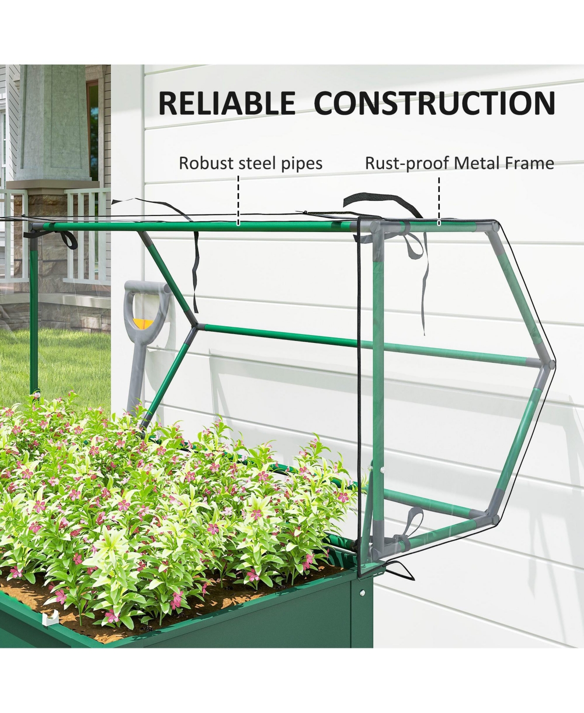 Outsunny Raised Garden Bed with house Cover,