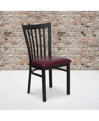 2 Pack School House Back Metal Restaurant Chair