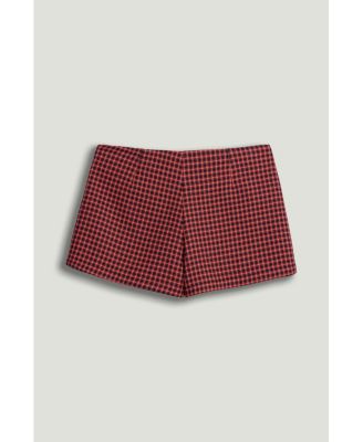 Women's Checked High-Rise Mini Skort