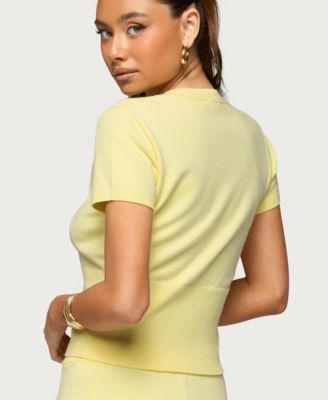 Women's Rosie Scalloped Knit Button Up Top