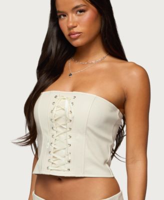 Women's Wilde Lace Up Faux Leather Corset