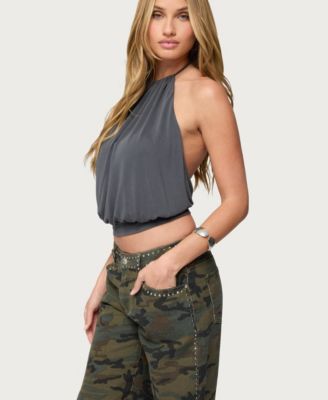 Women's Kammy Draped Backless Halter Top