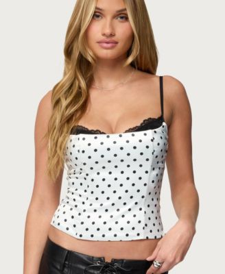 Women's Polka Dot Layered Lacey Bra Corset