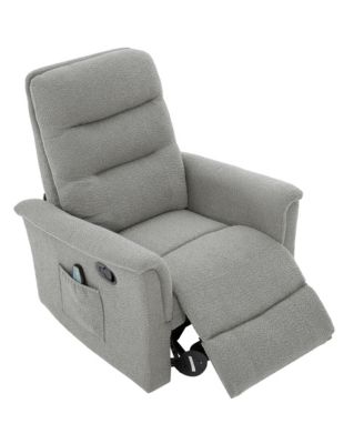 Modern Swivel Recliner Chair with 8-Point Massage 2-Speed Tilt & Side Pocket