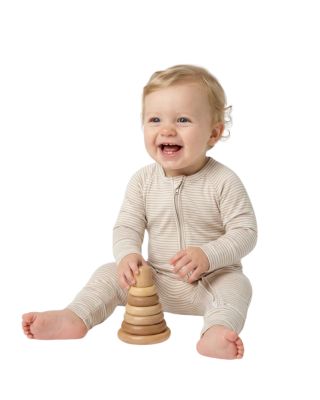 Baby Boys Oatmeal Stripe Bamboo Sleeper