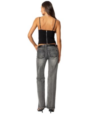Women's Boot Cut Washed Low Rise Jeans