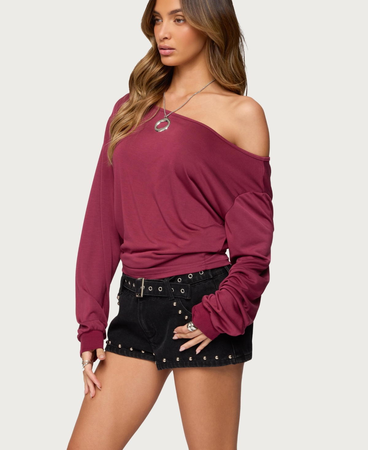 Edikted Women's Nannie Off Shoulder Oversized Top