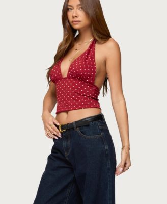 Women's Blaire Polka Dot Halter Top