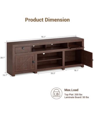 Farmhouse TV Stand for Tv Up to 80 Inches, Long Entertainment Center with 4 Storage Drawers & 3 Open Shelf