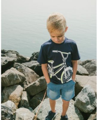 Boy French Terry Light Blue Denim Shorts - Child