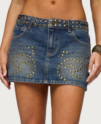 Women's Libbey Studded Denim Mini Skirt