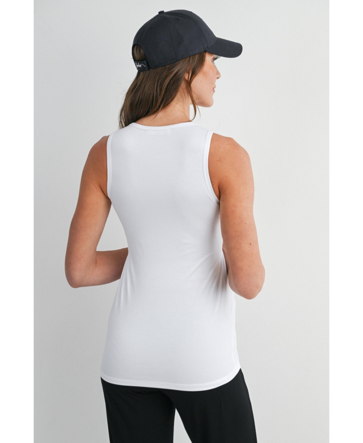 Hello Miz Women's Maternity Nursing Ribbed Tank Top with Lift-Up Panel