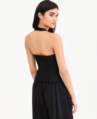 Women's Smocked-Back Linen-Blend Vest, Macy's Exclusive