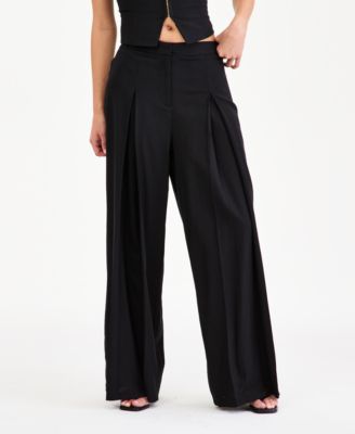 Women's High-Rise Linen-Blend Wide-Leg Pants, Macy's Exclusive