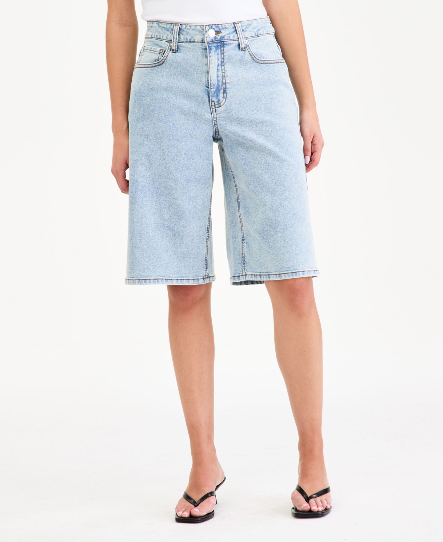 Женские шорты Bar III Baggy Denim Shorts, цвет: Варёный — фото 3