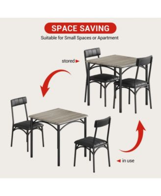 Dining Table Set, 1 Table and 2 Upholstered Chairs, for Breakfast Nooks and Small Dining Rooms, Ideal for Kitchen