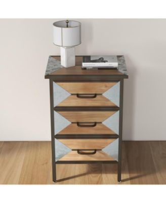 Wooden Floor 3 Drawers, Freestanding Entryway Storage Unit Console Table, Modern Organizer Cabinet for Living Room, Bedroom, Bathroom