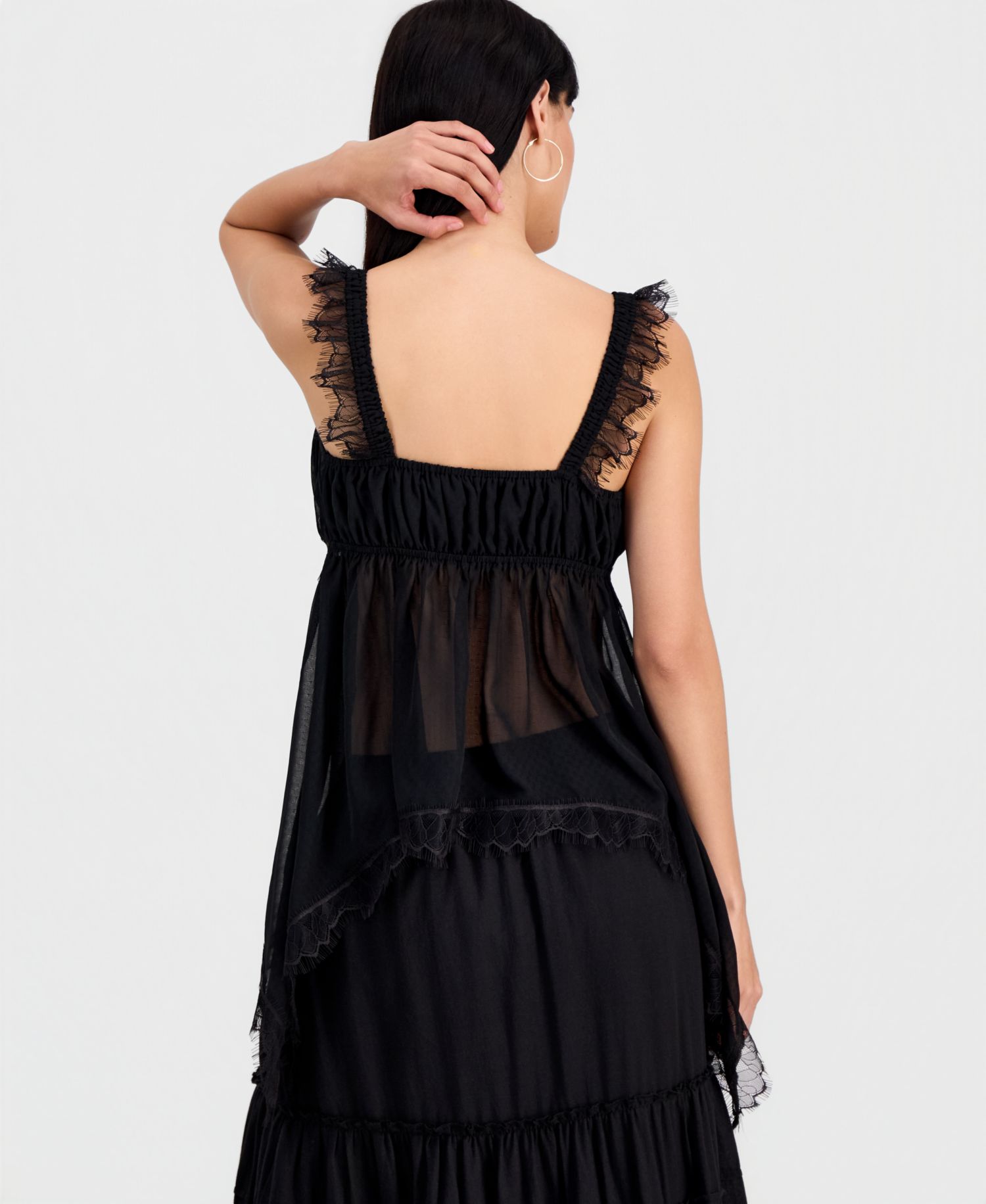 Women's Lace-Trim Handkerchief-Hem Tank Top