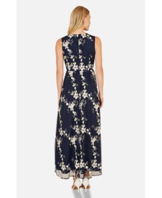 Women's Mesh Embroidered Maxi Dress