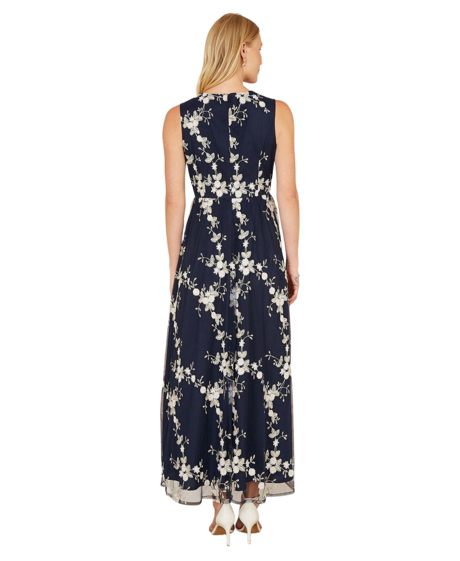 Women's Mesh Embroidered Maxi Dress