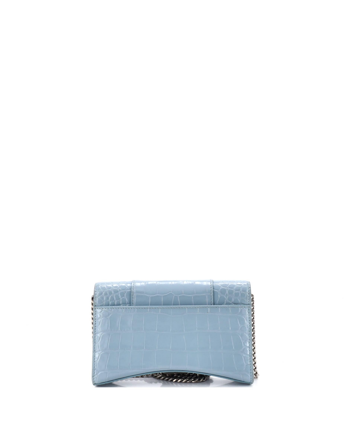 Pre-Owned Balenciaga Hourglass Chain Wallet Embossed Leather