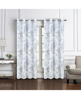 Olivia Gray 100% Polyester 140 GSM Aiden Printed Textured Grommet Curtain Panel
