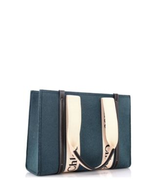 Large Woody Tote Felt with Leather and Canvas