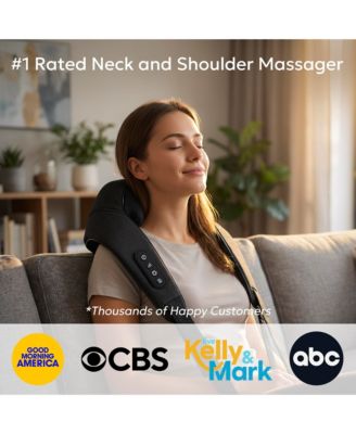 Wave Heated Neck & Back Massager with Heat, Cordless and Hands-Free