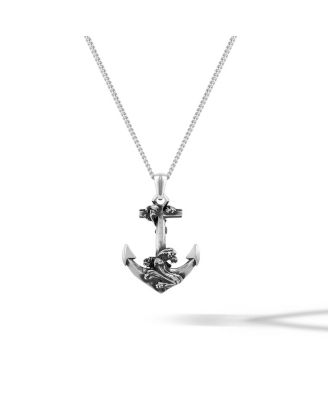 Waves Anchor Pendant 21" Chain