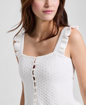 Women's Pointelle Knit Sleeveless Top