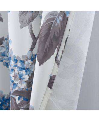 100% Polyester 200 GSM Hydrangea Printed Blackout Grommet Curtain Panel 54" x 84"