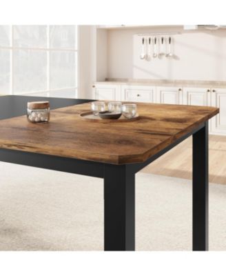 Industrial Long Dining Table for 6–8 People, 78.7 Inch Wooden Kitchen Table with Sturdy Metal Frame