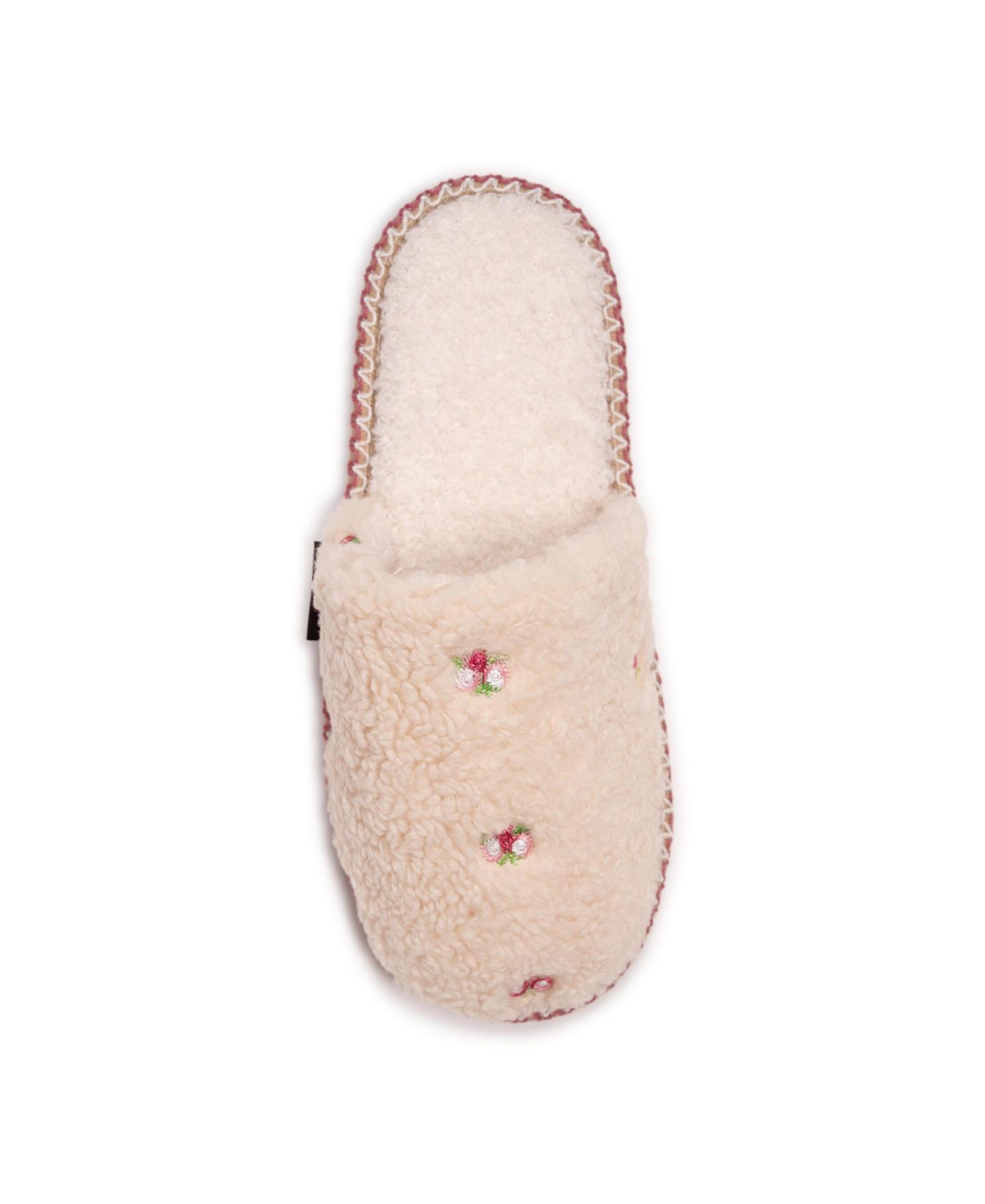 Женские тапочки MUK LUKS Novelty Punch Needle Scuff Slipper, цвет: Кремовый с принтом — фото 7