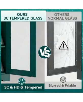 Tempered Glass Cabinet, Thickened Metal, Storage & Display, Safety Lock, Easy Assembly