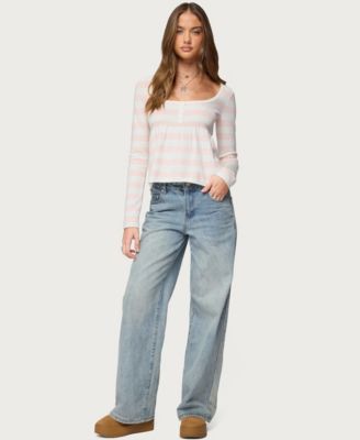 Women's Lockie Striped Knit Babydoll Top