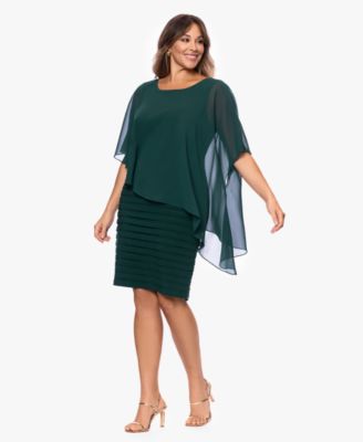 Plus Size Chiffon Capelet Sheath Dress