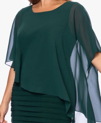 Plus Size Chiffon Capelet Sheath Dress