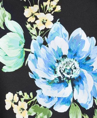 Women's Cowl Neck Floral Print Ball Gown