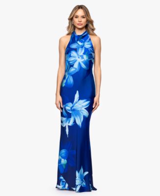 Women's Halter Neck Floral Print Gown