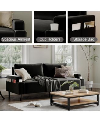 80.7" Loveseat Sofa, Fabric Modern Sleeper Sofa Couch for Living Room, Sofa Cama, Solid Wood Frame, Easy to Install