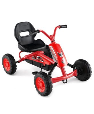 Go Kart for Kids 4 Wheel with Steering Handlebars and Adjustable Seat