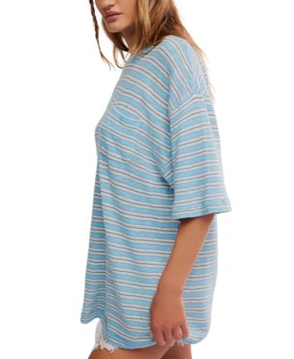 Women's Stripe Pocket Crew Neck T-Shirt