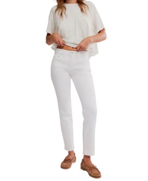 Женские джинсы Free People We The Free Oracle Low-Rise Slim Straight, цвет: Оптический белый