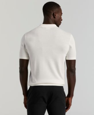 Men's Stripe Zip Polo Shirt