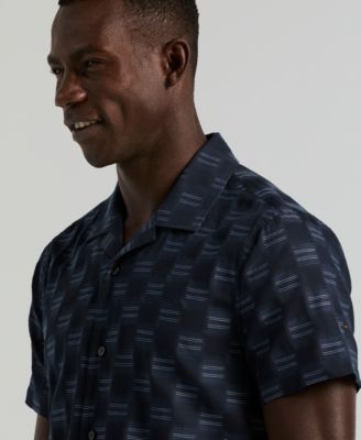 Men's Camp Collar Clipped Dobby Shirt