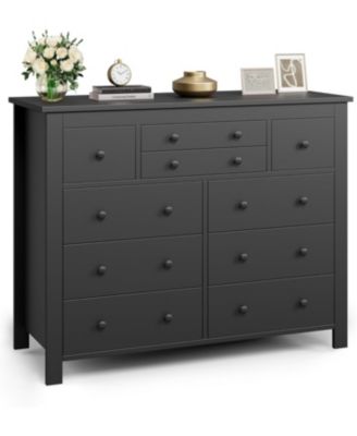 10 Drawers Dresser for Bedroom,Modern Wooden Chest of Drawers with Natural Texture, Sturdy and Stable Storage Organizer for Living Room