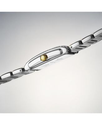 Serafine Women s Rectangular Quartz Watch, Two-Tone Case, Mother-of-Pearl Dial & Swarovski Crystal Bezel