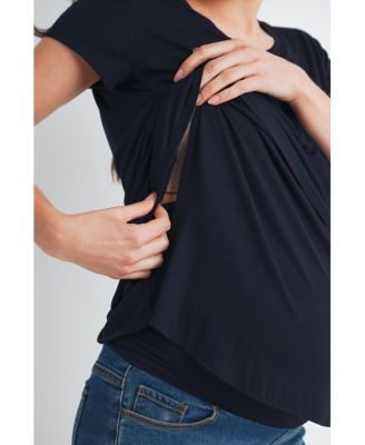 Women's Maternity Scoop-Neck Short-Sleeve Nursing T-Shirt