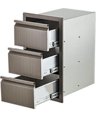 Outdoor Kitchen Drawers D Flush Mount Triple Drawers, Stainless Steel Drawer for Outdoor Kitchen Island
